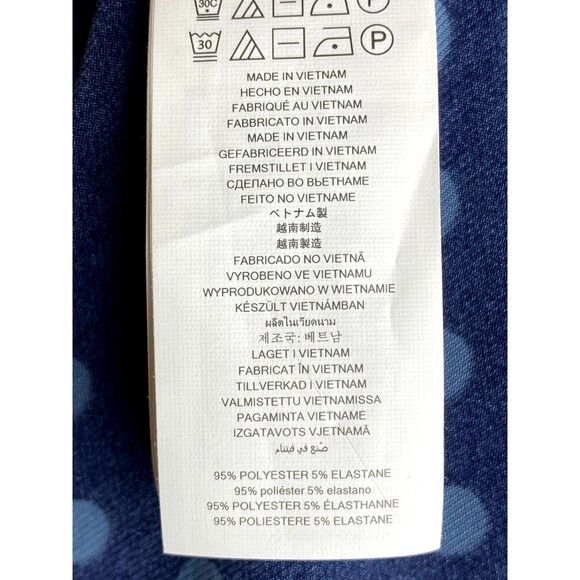 F. Michael Kors Top Size XL Polka Dot Multicolor Blue Top  V Neck. NWT $79 - Picture 6 of 7